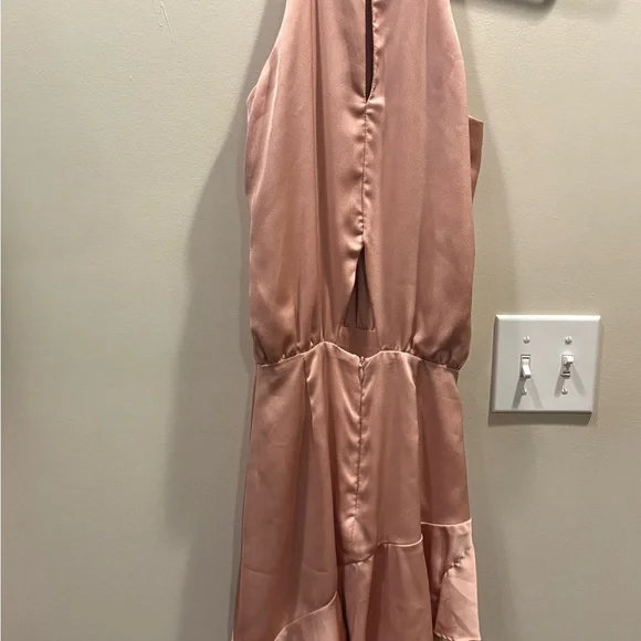 Krisa Asymmetrical Ruffle Halter Mini Dress - Picture 6 of 11